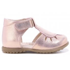 EMEL E2436-13 Roczki sandałki, baleriny, pół sandały profilaktyczne dziewczęce - różowy złoty