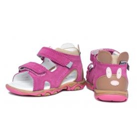 Bartek Baby 71144-V42 wysokie sandałki sandały dla dzieci - pink z myszką na zapiętku