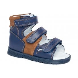 Bartek 81804/86804/9 - KAK sandały, sandałki profilaktyczne dziecięce z obcasem Thomasa -  niebieski beż