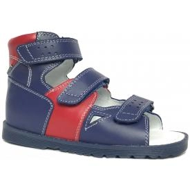 Bartek 81804/86804/0 - N9A sandały, sandałki profilaktyczne dziecięce z obcasem Thomasa -  niebieski czerwony