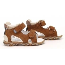 Bartek Baby 71144 - 010 sandałki sandały dla dzieci - brązowy z myszką na zapiętku