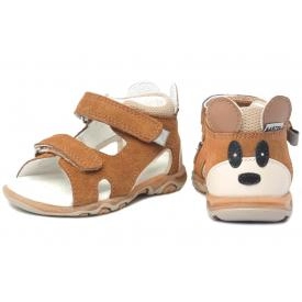 Bartek Baby 71144 - 010 sandałki sandały dla dzieci - brązowy z myszką na zapiętku