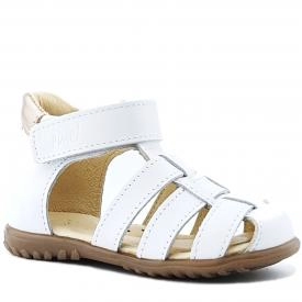 EMEL E1078-24 ROCZKI sandałki sandały profilaktyczne dziecięce biały złoty
