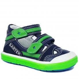 Bartek T-81885-005 sandałki, sandały zabudowane, PÓŁSANDAŁKI profilaktyczne dziecięce - niebieski, zielony