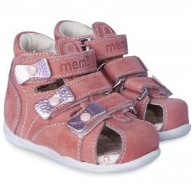 MEMO Start BAMBI 1JB profilaktyczne sandały, sandałki zabudowane dla dziewczynek - różowe