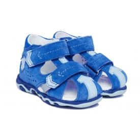 Bartek 711700003   sandały sandałki profilaktyczne zabudowane dziecięce - niebieskie