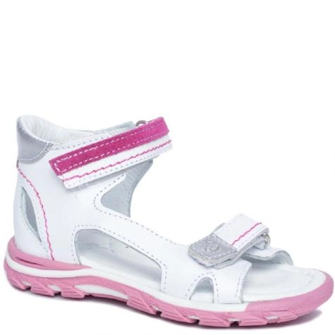 EMEL E2639-10 sandałki sandały dziewczęce - biało różowe