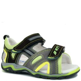 Bartek 16176 - 005/3 sandały sandałki profilaktyczne - dziecięce - szary żółty neon