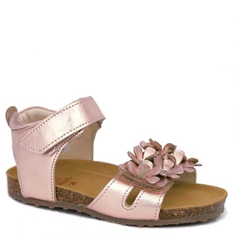 EMEL E2641CD- 2 sandały, sandałki fusbet, korek dla dziewczynek - złoty róż