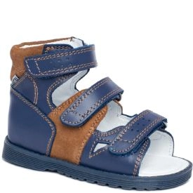 Bartek 81804-002/3 sandały, sandałki profilaktyczne dziecięce z obcasem Thomasa -  niebieski beż