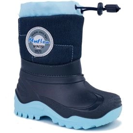 Muflon kozaki śniegowce dla dzieci buty zimowe - granat/ niebieski 0350