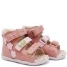 MEMO BABY Start Dino 1JB profilaktyczne sandały na rzepy dla dziewczynek różowe do nauki chodzenia